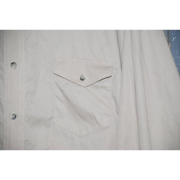 Wrangler Western Workwear Men's Shirt Size XXL Tan Brown Button Down Long Sleeve - Picture 3 of 6